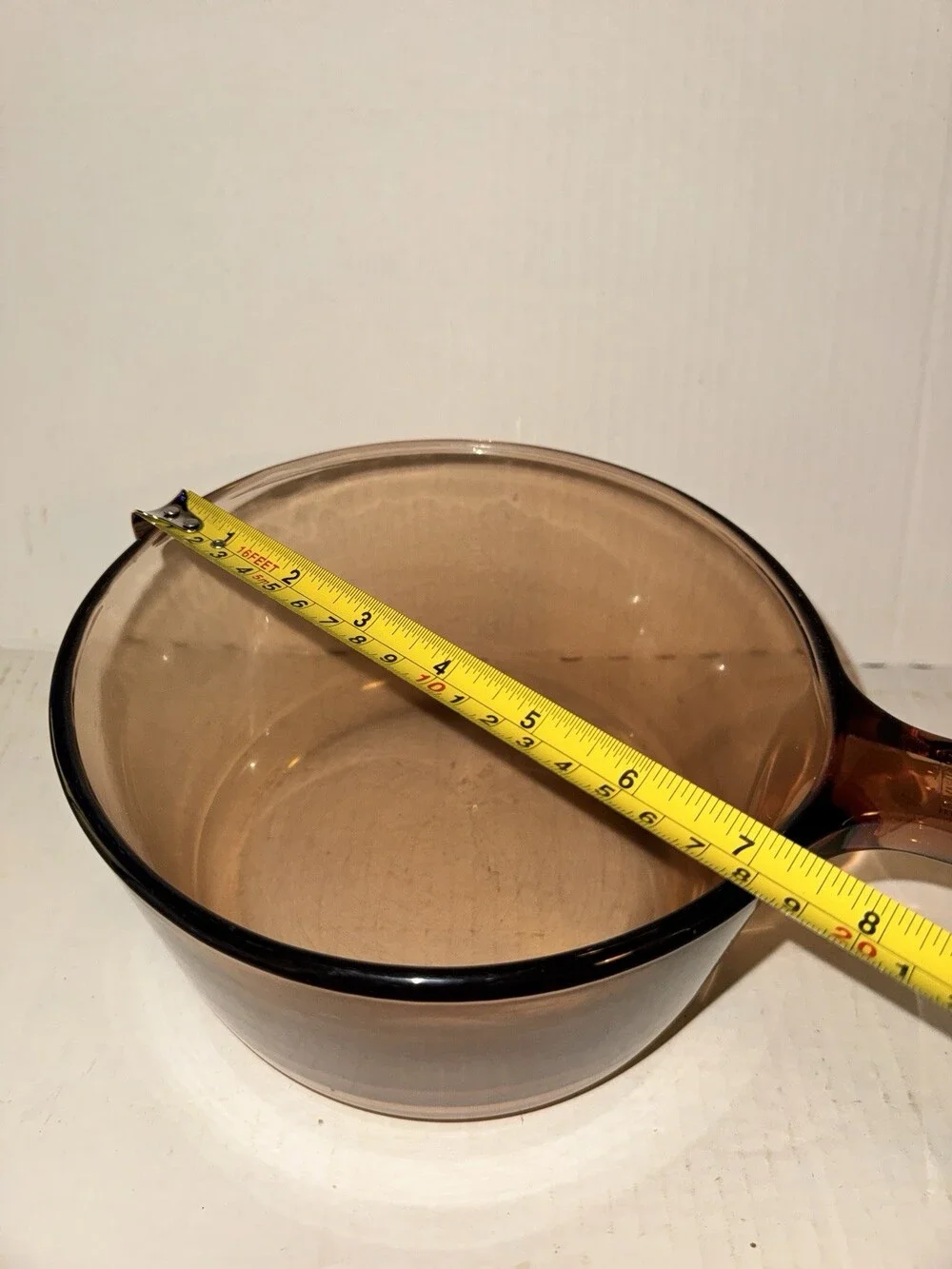 Vintage Visions Corning USA 1.5L Amber Saucepan Pot Without A Lid